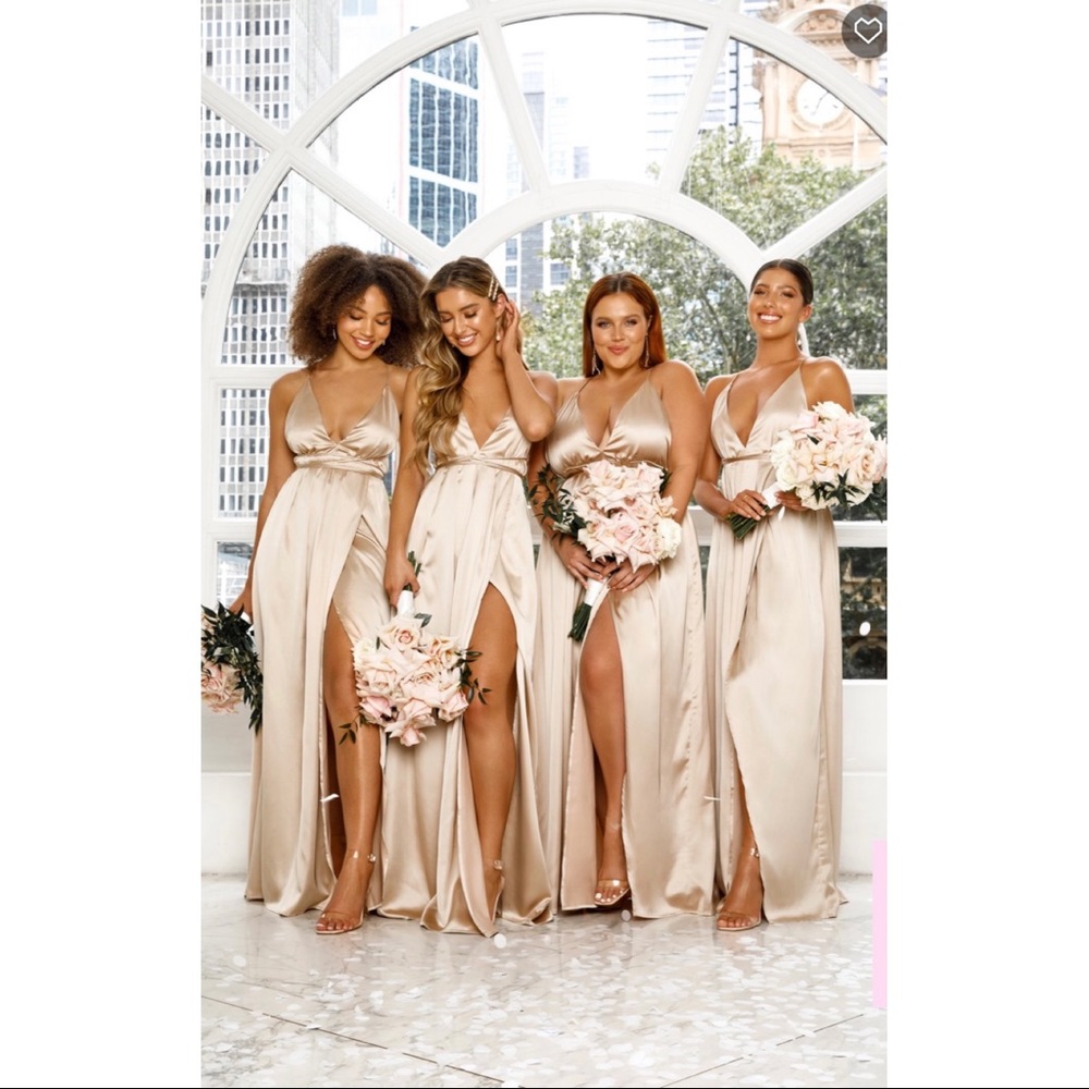 White Fox Endless Love Maxi Dress Champagne